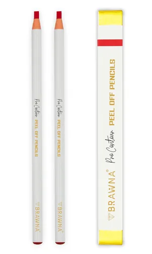 Vista 8 de Brawna Paquete de 6 lápices de cejas Pro Peel Off para mapeo de labios y cejas, suministros de microblading, color blanco