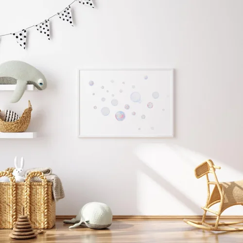 Vista 5 de VOSAREA Calcomanías de pared de burbujas para decoración de baño, calcomanías impermeables con tema oceánico para niños, cuarto de bebé, cuarto