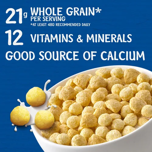 Vista 4 de Kix Cereal de desayuno de grano entero, bolitas de cereal de maíz crujientes, tamaño familiar, 18 oz
