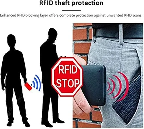 Vista 7 de Leatherboss - Cartera de piel con doble cremallera con seguridad RFID