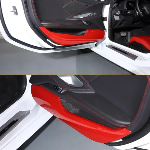 Vista 7 de CHEAYAR Kit Anti Patadas de Panel de Puerta Interior de Automóvil Compatible con Corvette C8 Stingray 2020 2021 2022 2023 Cubierta Protectora