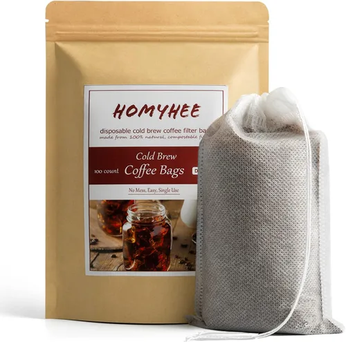 Vista 8 de Filtros desechables para café de preparación en frío – 50 paquetes de calcetines de filtro de un solo uso, bolsas de infusión de malla fina