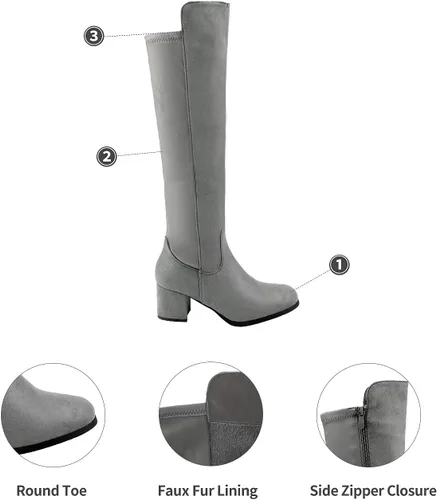 Vista 2 de DREAM PAIRS Botas a la rodilla, de tacón alto, para mujer