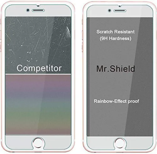Vista 5 de [3-Pack] Protector de visualización de vidrio templado Mr Shield para iPhone 6/iPhone 6s