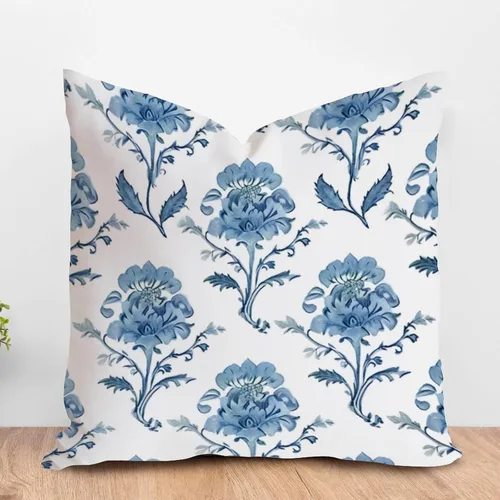 Vista 12 de ArogGeld Chinoiserie - Funda de cojín con diseño de pagoda asiática azul índigo, diseño cuadrado de flores y pagoda asiática, para oficina, silla