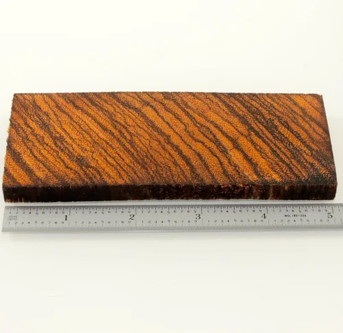 Vista 4 de Escalas de cuchillos de madera de cebra Bookmatched, mango en blanco exótico cuchillo escalas madera