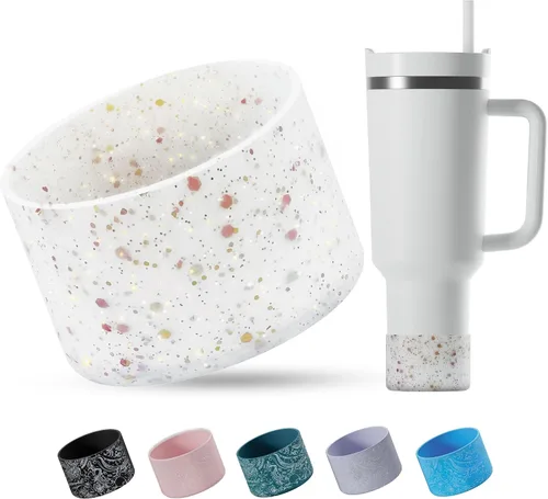Vista 21 de Funda de silicona para botellas Stanley de 20-40oz, termos Hydro Flask, termos Simple Modern, termo Iron Flask, termos similares, accesorio