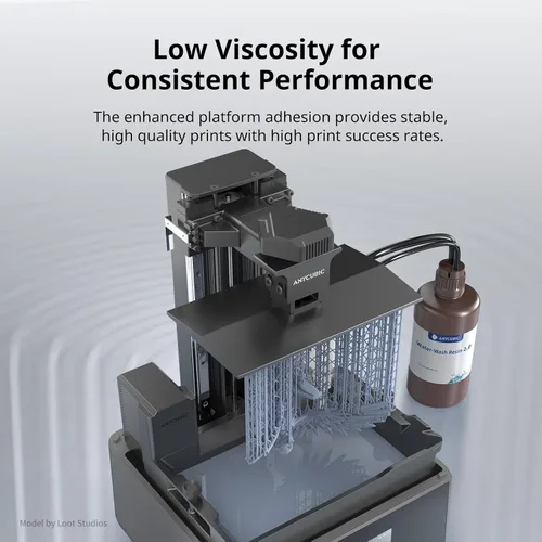 Vista 7 de ANYCUBIC Resina de impresora 3D lavable al agua 2.0, resina 3D de alta precisión de 405 nm, resina de fotopolímero de baja contracción para Gris
