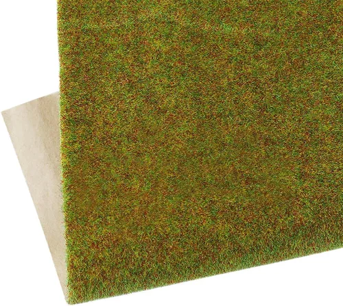 Vista 2 de Alfombra de césped modelo, (3 piezas, 20 x 20 pulgadas), alfombra de césped estática, modelo de paisaje ferroviario para modelos de paisajes