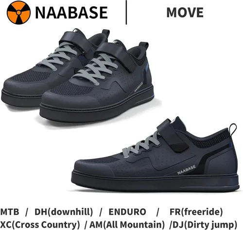 Vista 5 de Zapatos de ciclismo de montaña MTB para hombre y mujer, para pedales planos, perfectos para montar en bicicleta de montaña DH enduro Cross Trail