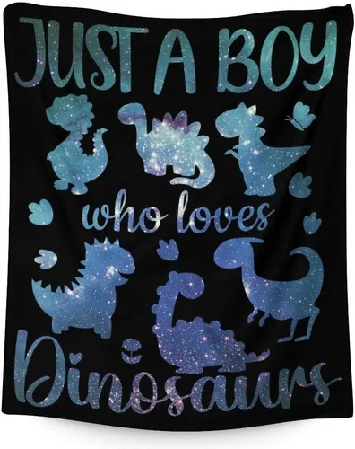 Vista 7 de Manta de dinosaurio para regalo, 30 x 40 pulgadas, bonita manta para adultos y niñas, mantas de felpa suave arcoíris para sofá y viajes