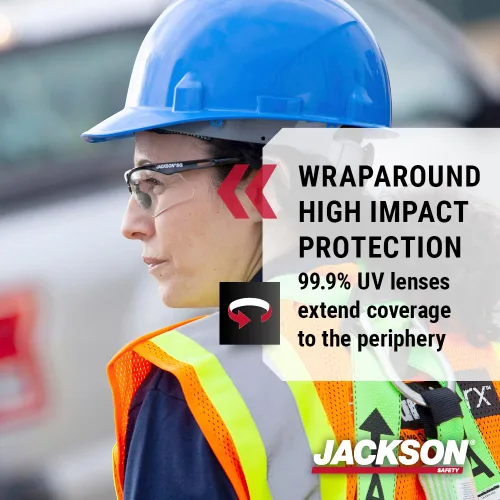Vista 4 de Jackson Safety SG - Lentes de seguridad para hombres y mujeres, lentes antiarañazos con marco negro, ANSI Z87.1, paquete de 3 (varios estilos)