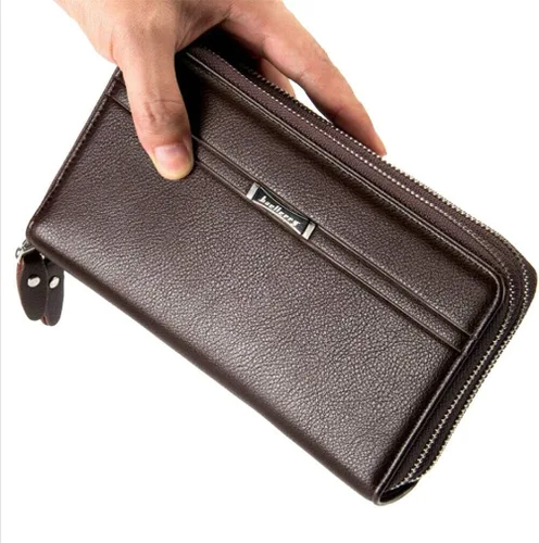 Vista 4 de Hebetag Cartera de cuero para hombre, organizador de muñeca