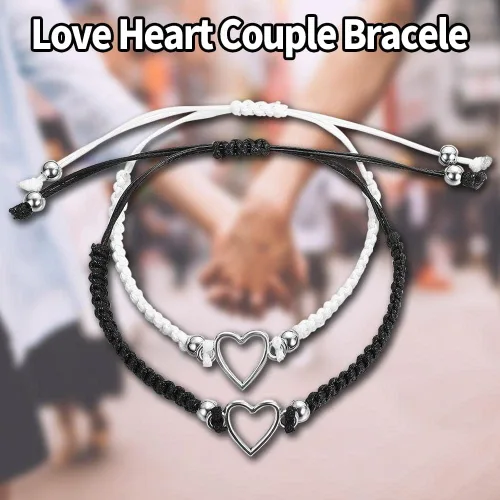 Vista 4 de 1 paquete de pulseras para parejas para mujeres y hombres, atracción de corazón y amor, pulsera a juego, regalos para novio, novia, mejor amigo