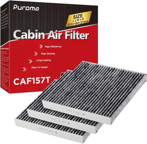 Vista 9 de Puroma Paquete de 1 filtro de aire de cabina con carbón activado, repuesto para CP157, CF12157, Select Lexus, Mazda, Subaru y Toyota Avalon, Camry
