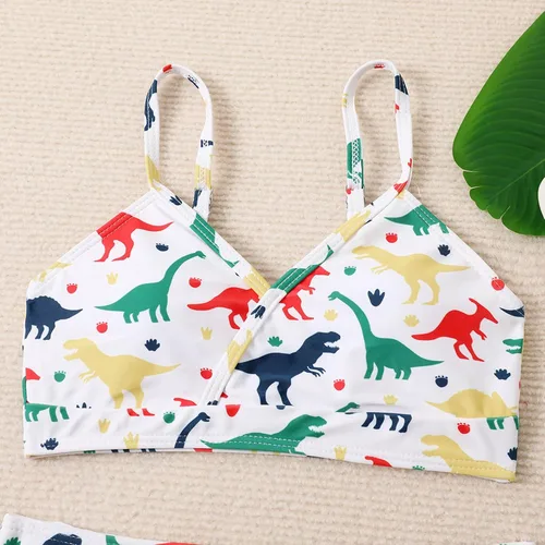 Vista 4 de Traje de baño Bonito niñas pequeñas baño niños y niñas Traje de baño Estampado natación Bikini Playa trajes Tankini