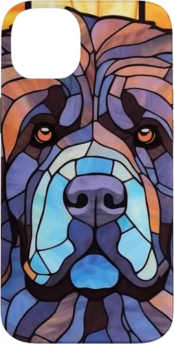 Vista 15 de Newfoundland Dog Stained Glass Case for iPhone 17