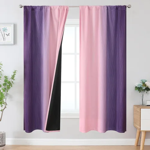 Vista 20 de Estelar Textiler Cortinas oscurecedoras beige y blanco grisáceo de 45 pulgadas de largo, cortinas graduadas con bloqueo de luz para baño, cortinas