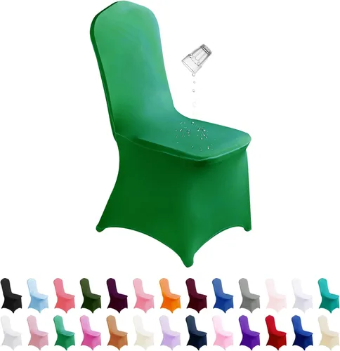 Vista 18 de SUPERO Funda impermeable de poliéster y elastano para silla (100 unidades, color negro) - Fundas elásticas para sillas de comedor, protector