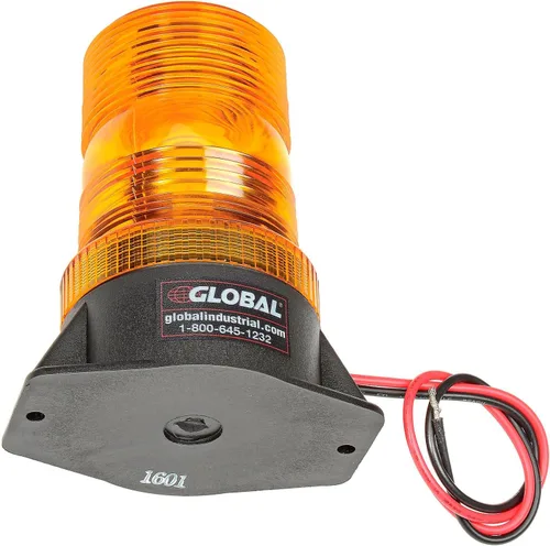 Vista 3 de Global Industrial Luz estroboscópica de montaje permanente LED ámbar de alto perfil para carretilla elevadora - 12 a 110 voltios