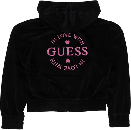 Vista 3 de GUESS Joggers de terciopelo acanalado con logotipo embriodered para niña