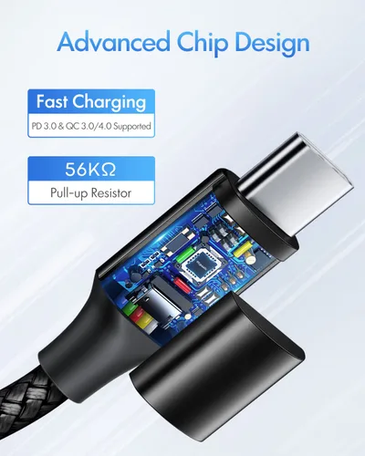 Vista 2 de etguuds Cable largo USB C a USB C de 10 pies, paquete de 2, 60W USBC a USBC, cable de carga tipo C a C de carga rápida para iPhone 17 16 15 Pro Max