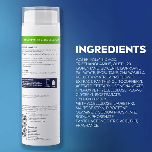Vista 11 de NIVEA MEN Gel de afeitado sensible con vitamina E, extractos calmantes de manzanilla y hamamelis, paquete de 3 latas de 7 onzas