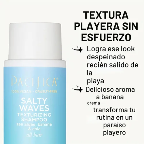 Vista 3 de Pacifica Salty Waves - Champú texturizante, textura playera, aspecto desordenado, estilos de cabello, cuidado hidratante del cabello con vitamina B