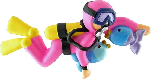 Vista 6 de Adorno de Navidad de buceo personalizado 2024, regalo de buceo, adorno de buceo, regalo de buceo, figura de buceo, adorno de natación, accesorios