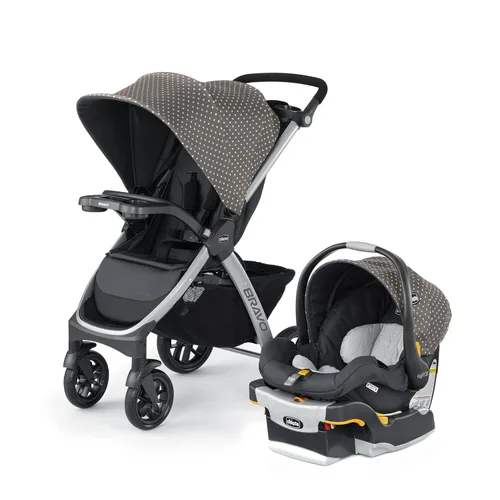 Vista 25 de Chicco Bravo - Sistema de viaje 3 en 1, cochecito plegable rápido con asiento de coche Brooklyn/Navy, baby stroller, KeyFit 30 car seat, newborn