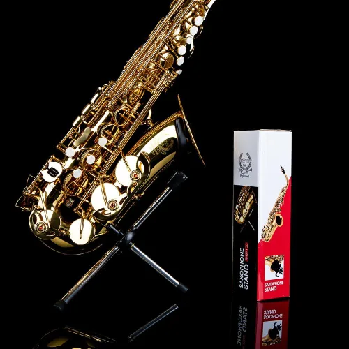 Vista 8 de RHYTHM Soporte plegable para saxofón alto de acero inoxidable, soporte para saxofón portátil, soporte ajustable Soporte para saxofón alto