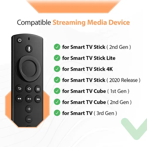 Vista 2 de Voice Firestick Remote Control Fit for Fire-Smart TV Stick & Cube, TV Stick 4K/Stick Lite, TV Stick (2nd Gen), TVs Cube (1st & 2nd Gen), Smart TV