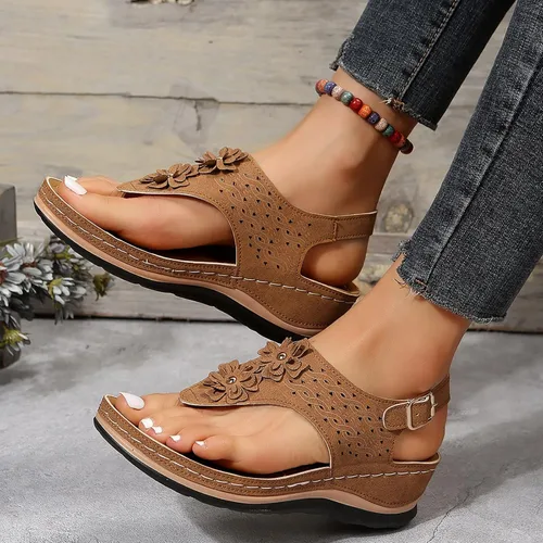 Vista 5 de Sandalias de cuña para mujer, sandalias de gladiador para mujer, sandalias de verano para mujer, alpargatas de plataforma 2023, sandalias casuales