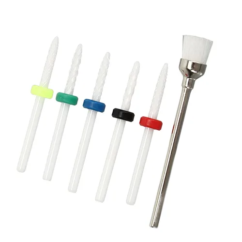 Vista 8 de Juego de 6 brocas para uñas, juego de 6 brocas de uñas de cerámica para salón de manicura y pedicura