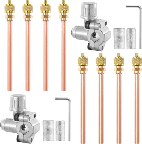 Vista 7 de Kit de válvulas de acceso de servicio, 20 piezas de válvula de servicio de acceso de 1/4 pulgadas SAE x 1/4 pulgadas de diámetro exterior x 2.5