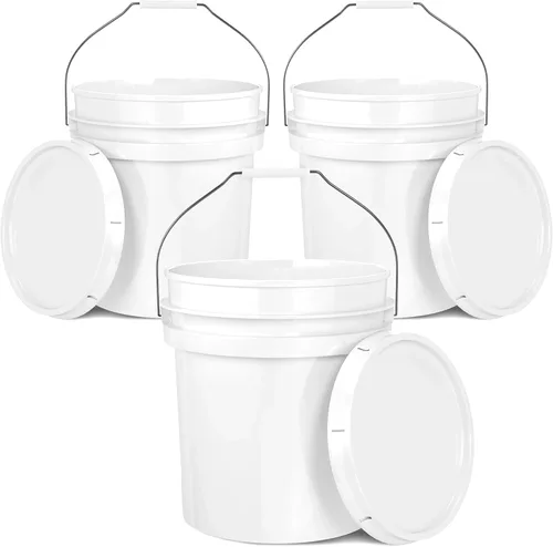 Vista 12 de EconoHome Cubo de plástico redondo de grado alimentario de 1 galón - Recipientes de almacenamiento de alimentos tipo deli con tapas ideales