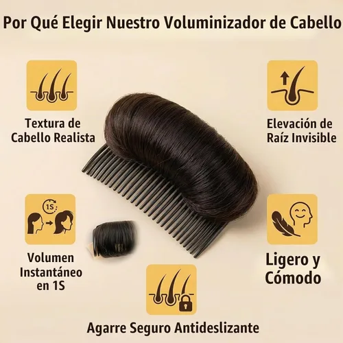 Vista 4 de 1 pieza de moño para el cabello para mujer, clip invisible para el cabello, base de volumen, esponjoso, almohadilla de pelo de princesa, accesorios
