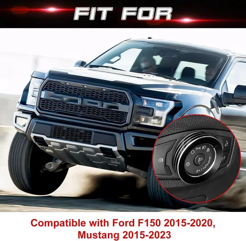 Vista 6 de x xotic tech Anillo de cubierta de botón para interruptor de luz antiniebla, compatible con Ford Mustang 2015-2023, F-150 2015-2020, accesorios Negro