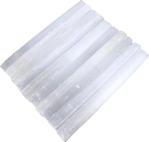 Vista 8 de SOUL STICKS 4 varitas de cristal de selenita Paquete variado de palitos de selenita para curación Reiki y dibujo de energía metafísica