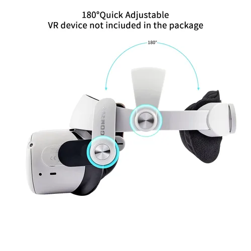 Vista 5 de GOMRVR Adjustable Halo Head Strap Compatible with OculusMeta Quest 2 Strap Accessories Enhanced Support Gaming Immersion Reduce Pressure in VR