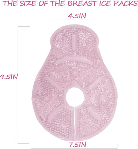 Vista 5 de Los esenciales de lactancia materna para madres lactantes, almohadillas de gel calmantes para el pecho, paquetes de gel caliente o frío