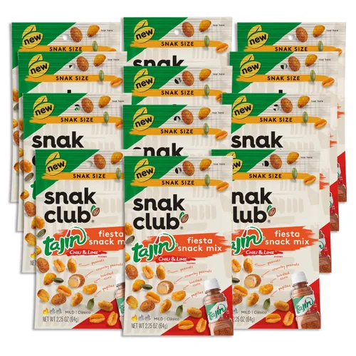 Vista 4 de Snak Club Tajin Fiesta Snack Mix, bolsas de 2.25 onzas (paquete de 12)
