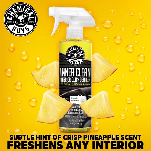 Vista 11 de Chemical Guys SPI_663_16 InnerClean Detallador y protector rápido de interiores (16 fl oz/473 ml), amarillo Spray-and-wipe detailer cleans and