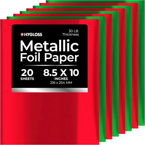Vista 16 de Hygloss Papel Metálico - 288 Hojas 8 Colores Surtidos de Papel Metálico - 8.5x10 Pulgadas - Papel Metálico Ideal para Manualidades - Hojas de Papel