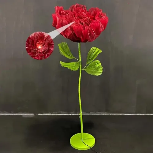 Vista 13 de Decoración de Flores Gigantes con Luz, 6.56 Pies Organza Floral Eléctrica Grande de Apertura Automática con Luz Parpadeante para Boda Cumpleaños