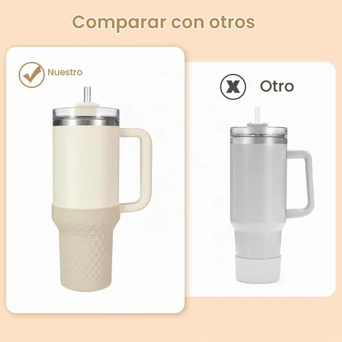 Vista 4 de Thxbag Botas de silicona para Stanley Cup 30 oz/20 onzas Quencher, funda de bota color crema para botas con accesorios Stanley H2.0 y Quencher