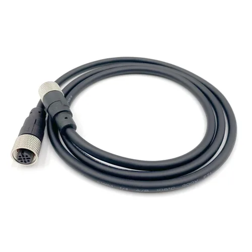 Vista 2 de Cable conector M12 de 5 pines hembra a hembra, cable de moldeo recto de código doble hembra sensor de aviación Cable eléctrico de PVC 125V 4A AC/DC