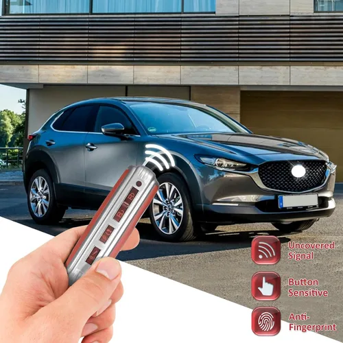 Vista 5 de Funda de TPU suave para llavero compatible con Mazda 3/3 Hatchback, CX-5, CX-30, CX-10 2/3/4 botón sin llave con control remoto (rojo mate) 360