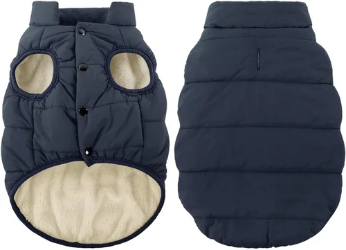 Vista 21 de ASENKU Abrigo de invierno para perro, resistente al viento, chaqueta de forro polar impermeable, ropa para mascotas para perros pequeños, medianos