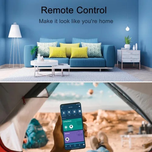 Vista 4 de ExIoTy Enchufe inteligente, funciona solo con Alexa, configuración simple con un comando de voz, control de voz, control remoto, temporizador